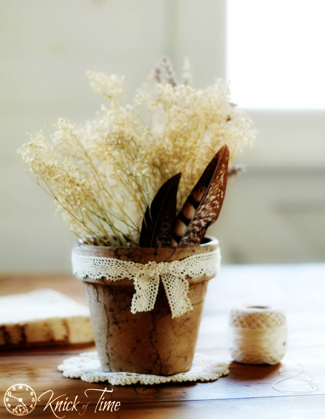 brown paper rustic flower pot