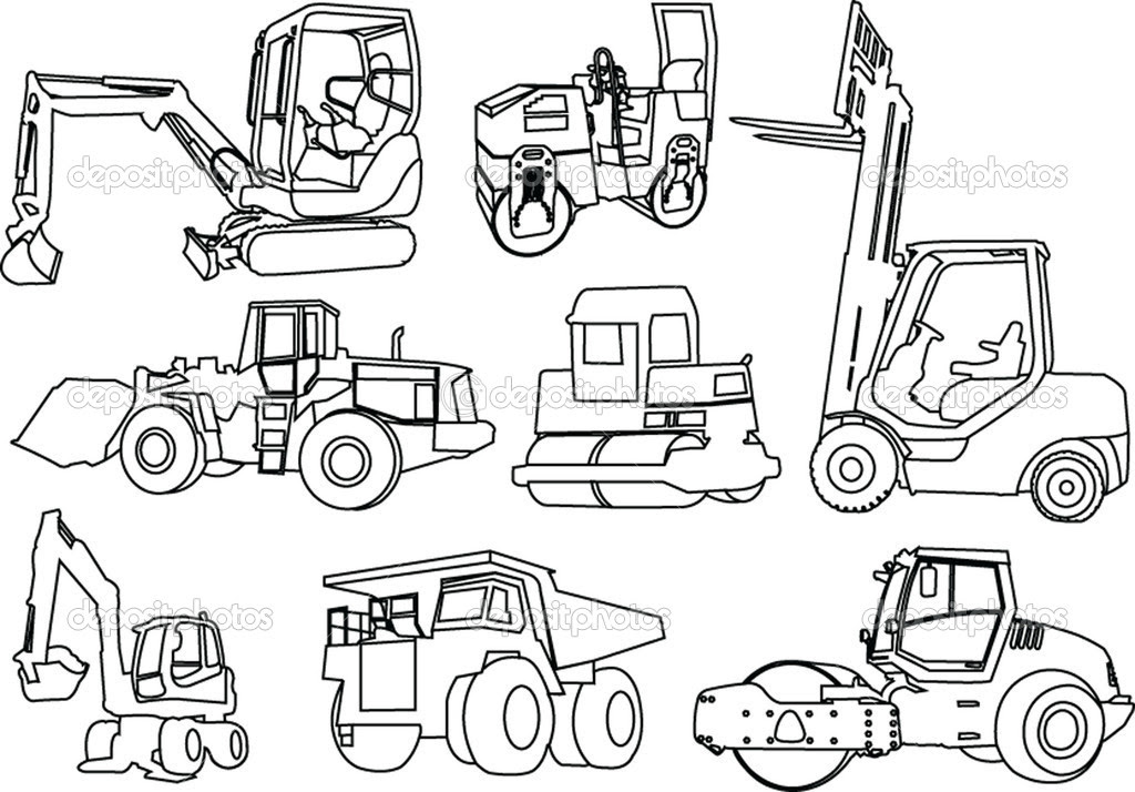 construction vehicles coloring pages download and print for free