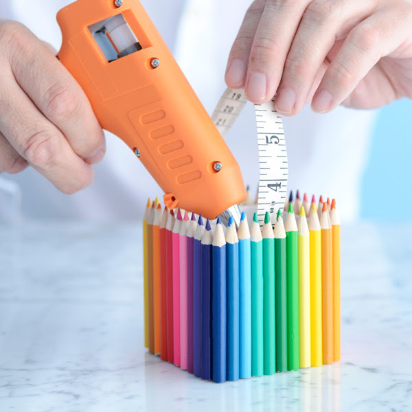 DIY colored pencil favor boxes