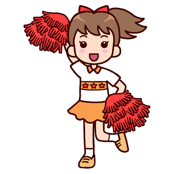 チアガール カラー 女の子の無料イラスト 子ども 幼児 人物素材