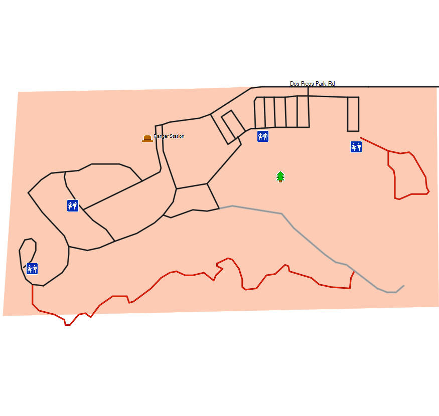 Dos Picos County Park - California Trail Map