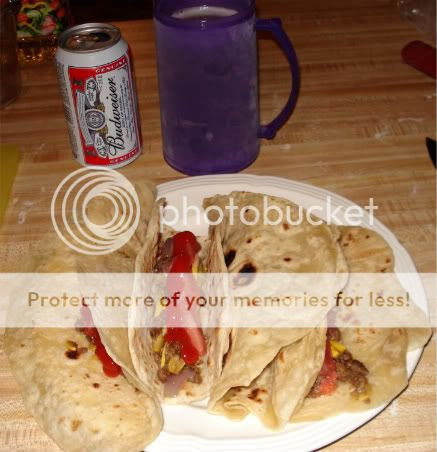 tacos and beer, ready to eat