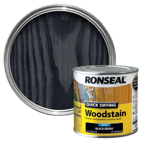 Care and protect your timber from rain and wind with trusted brands like ronseal and cuprinol. Ronseal Ebony Satin Woodstain 0.25L | Departments | DIY at B&Q
