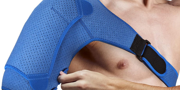 Adjustable Compression dislocated Shoulder Support Strap Sleeve Wrap for Injuries, Tendonitis, Torn Rotator Cuff, Bursitis, Joint Pain Relief, Arthritis, Sprain, Fits Left Right, S/M