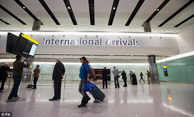 Touching down: The first flight to arrive was from Chicago, one of 34 United flights scheduled at T2 today