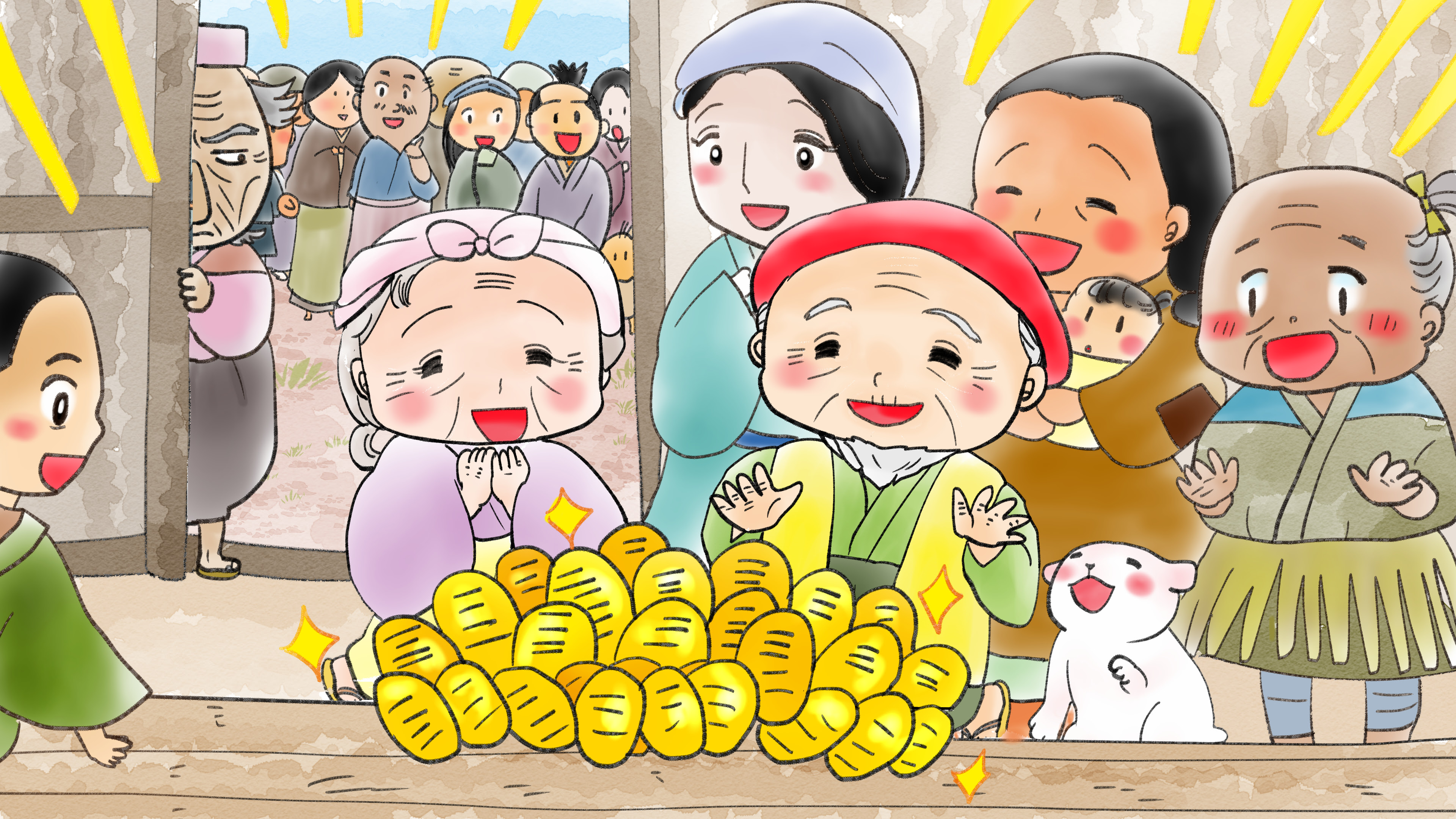 花咲じいさん 昔話講座付き 21年1月18日 福娘童話集 きょうの新作昔話