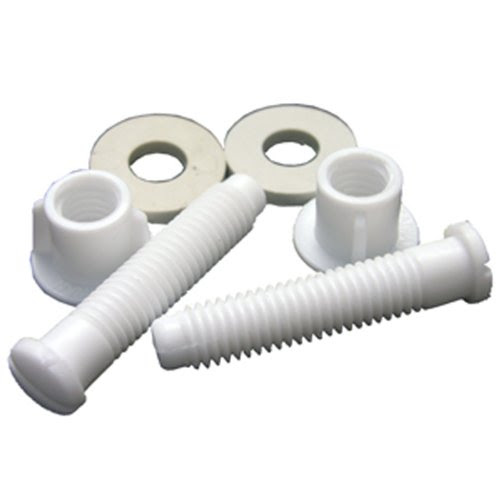 Lasco 14-1067 Toilet Seat Hinge 7/16-Inch by 2-1/8-Inch Plastic Bolts with Nuts and Washers, 2-Pack