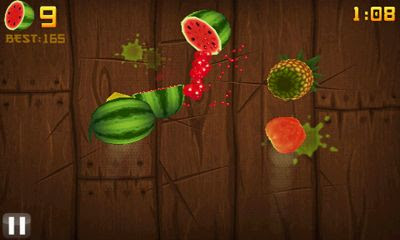 Screenshots of the Fruit Ninja for Android tablet, phone.