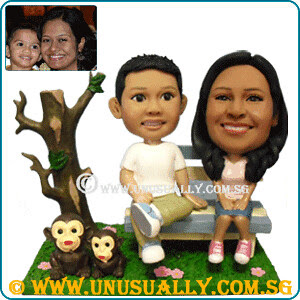 Personalized 3D Mother & Son Lovely Figurines
