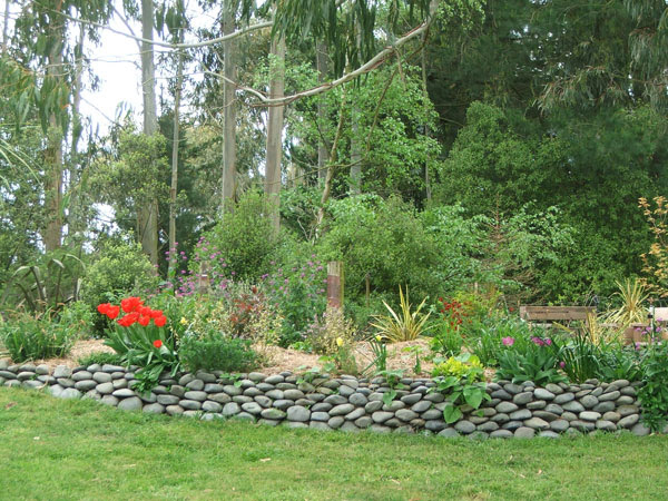 Stone Wall In The Garden River Stone Wall