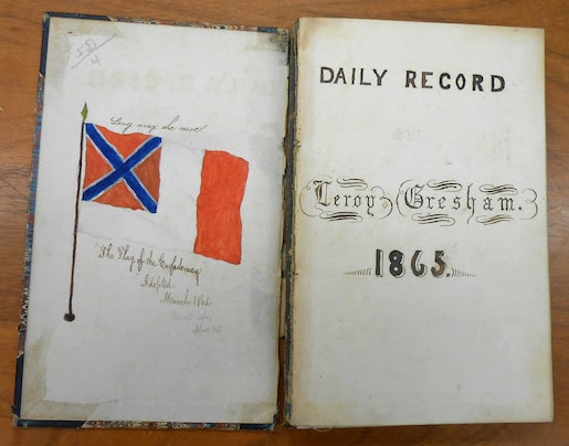 (Michael Ruane/ THE WASHINGTON POST ) - A little-known diary of invalid teenager, LeRoy Wiley Gresham, who chronicled the Civil War, and his own ailments, from his home in Macon, Ga. He wrote seven volumes that cover from June 1860 to June 9, 1865. He died June 18, 1865 at age 17. The library said the diary apparently never been published.