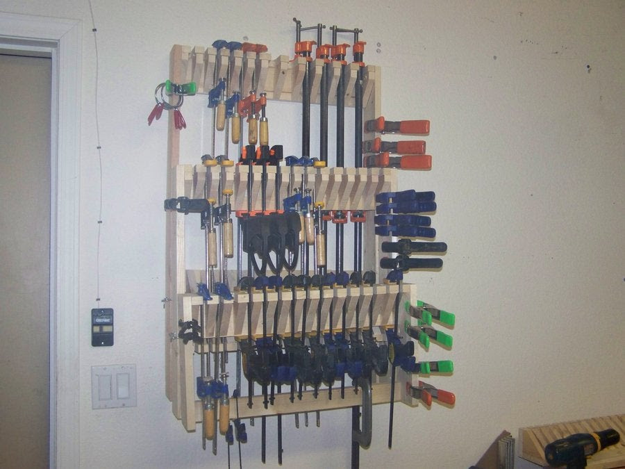 Scrap wood clamp rack - by Grumpymike @ LumberJocks.com 