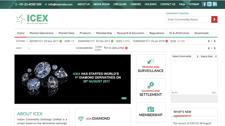 India launches world's first diamond futures exchange