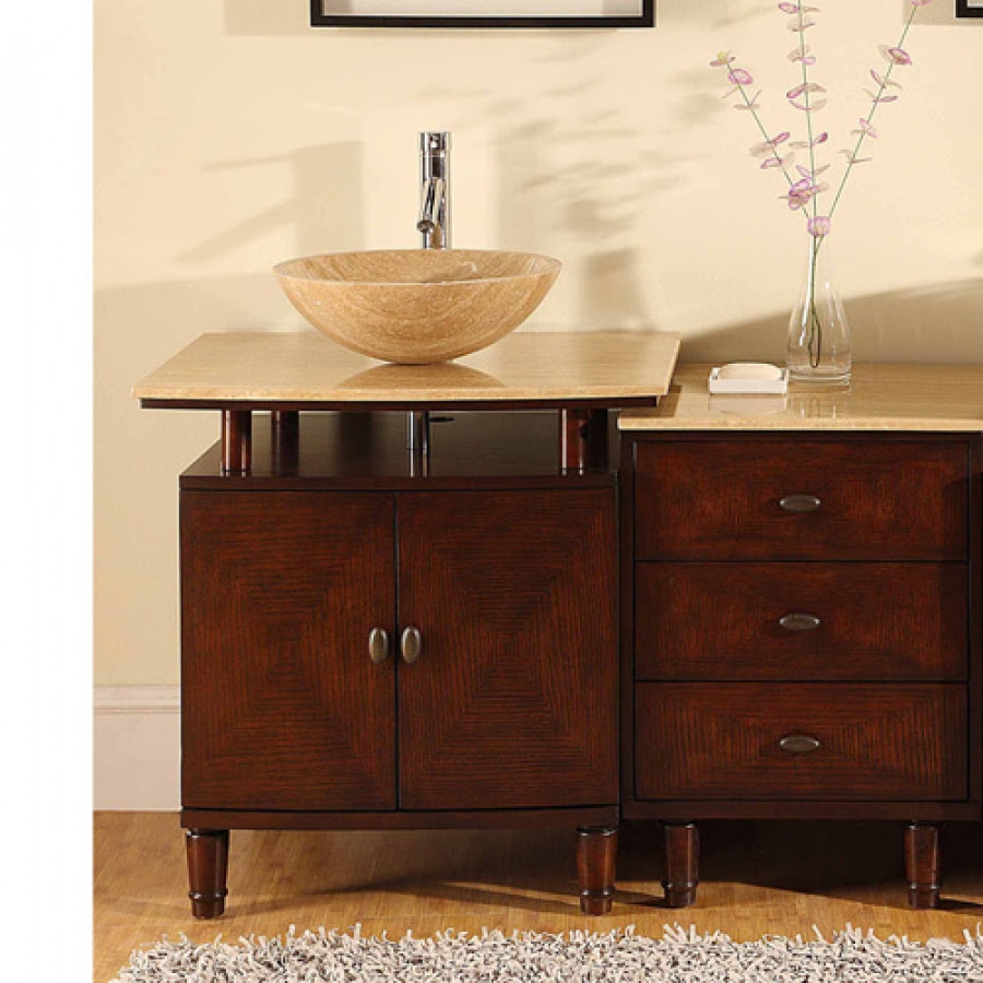 46 5 Inch Modern Travertine Vessel Sink Bathroom Vanity 46 5 Inch Modern Travertine Vessel Sink Bathroom Vanity