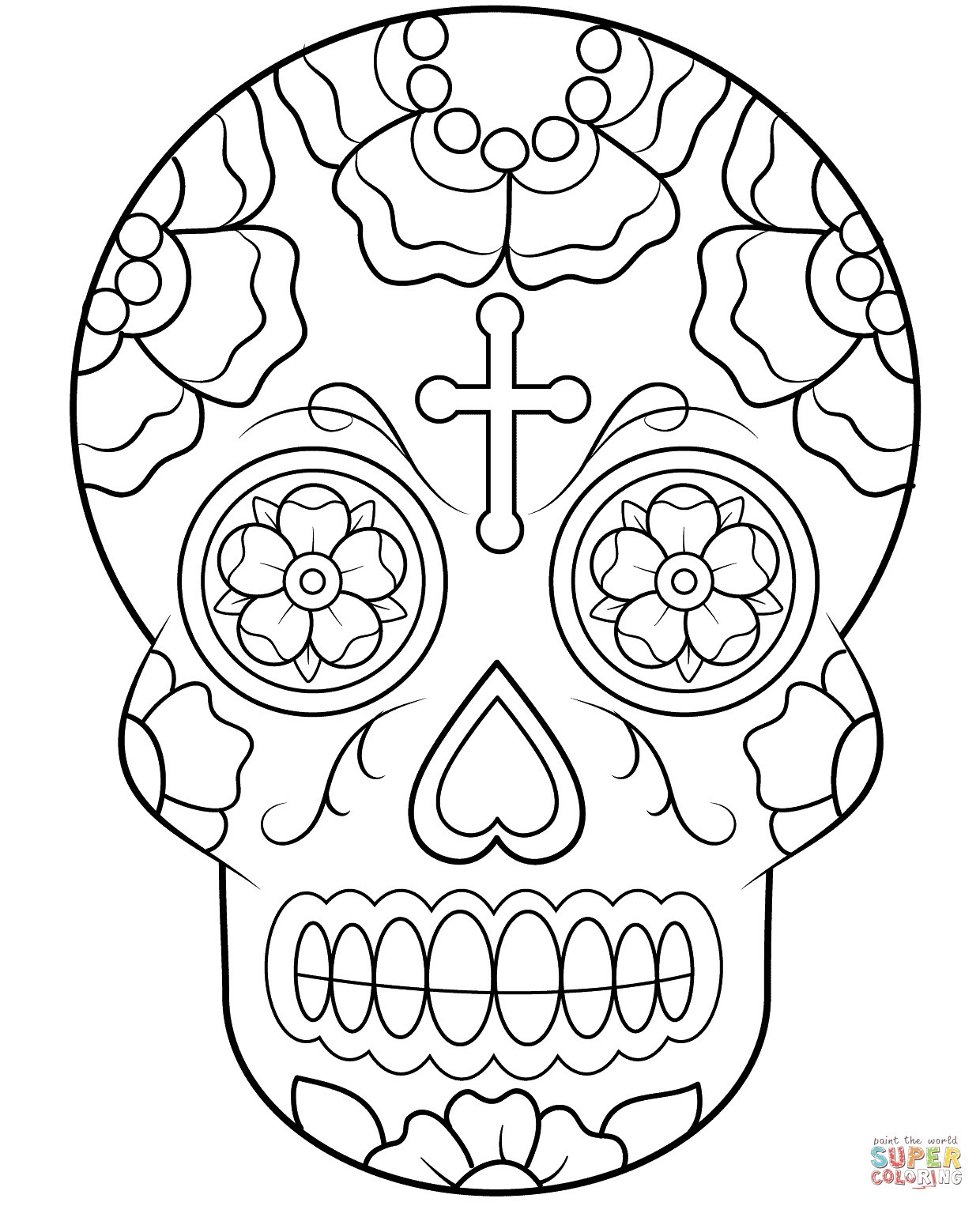 Sugar Skull Coloring Pages Printable Free at GetDrawings ...