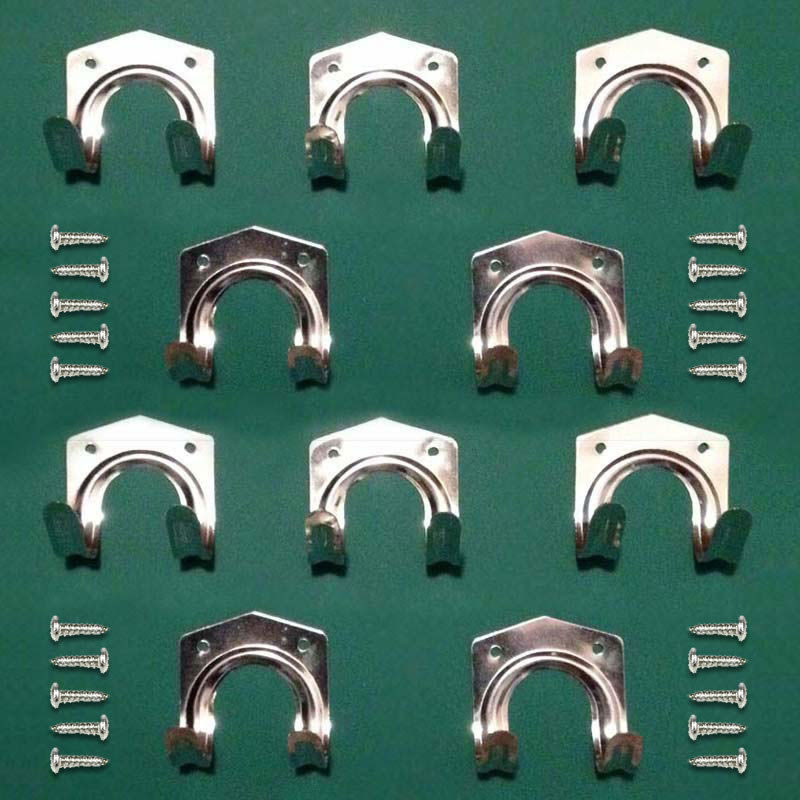 10 x Double Metal Storage Wall Shed Hooks with Screws For 