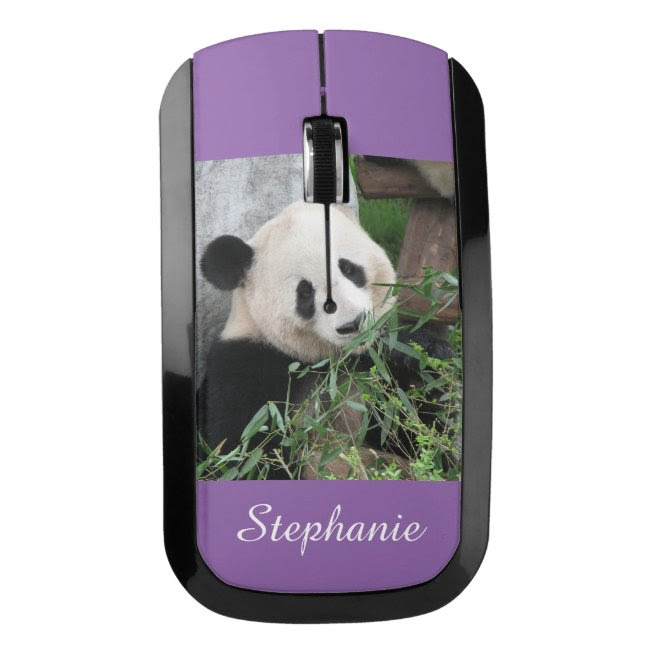 Wireless Mouse, Giant Panda, Purple, Personalized