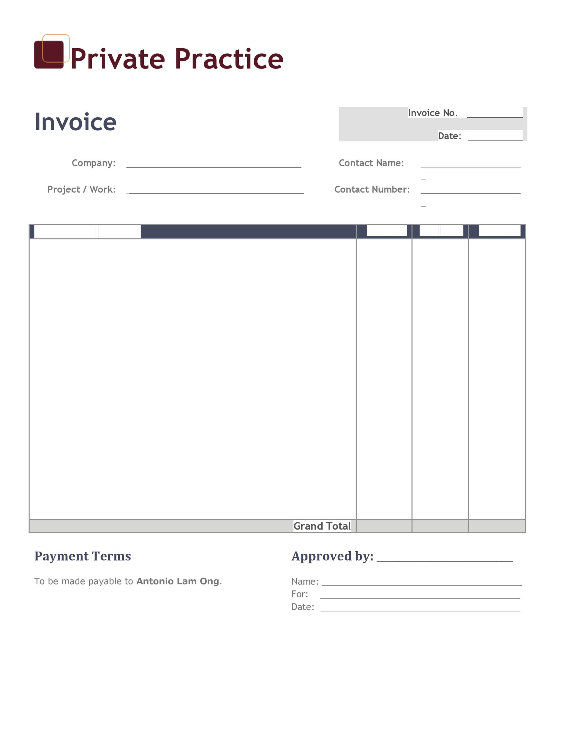 40 invoice templates blank commercial pdf word excel