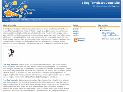 Click to enlarge Blue Hawaii Blogger template