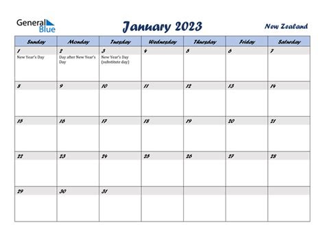 Web2023 calendars with public and bank nz holidays in pdf format. january 2023 calendar with new zealand holidays