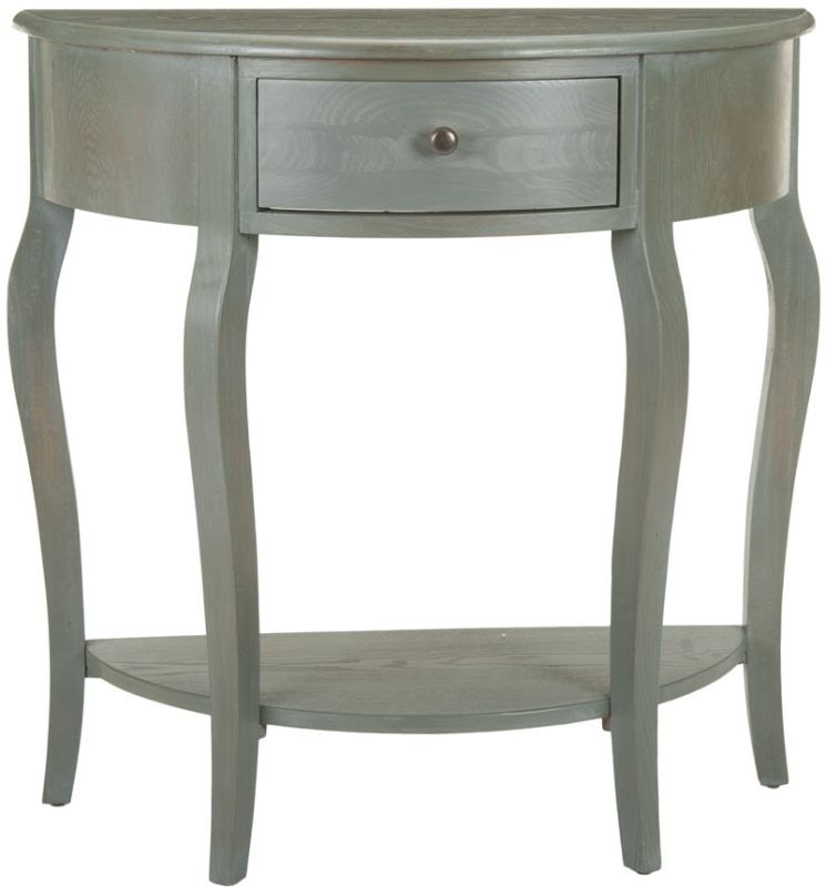 Safavieh AMH6569 Jan Demilune Small Console French Grey Furniture