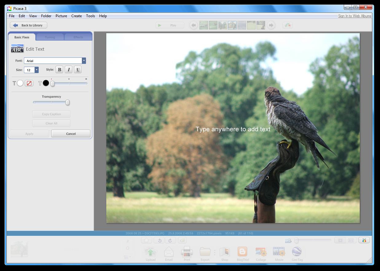Picasa Photo Editing Software Free