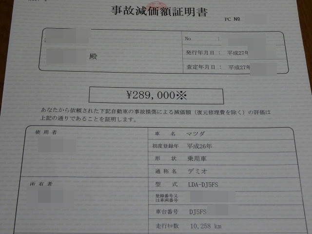 評価損を勝ち取ろう 事故減価額証明書を取り寄せるには 新型デミオdemio研究所
