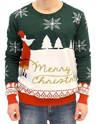 Christmas Sweater Santa Peeing X Large