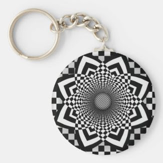 Checkerboard Flare Key Chains