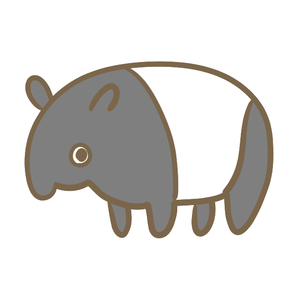 バクのイラスト かわいいフリー素材が無料のイラストレイン