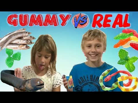 Gummy Vs Real with DISCUSTING EEL, ANCHOVIE & LEAF with Reed vs Clara