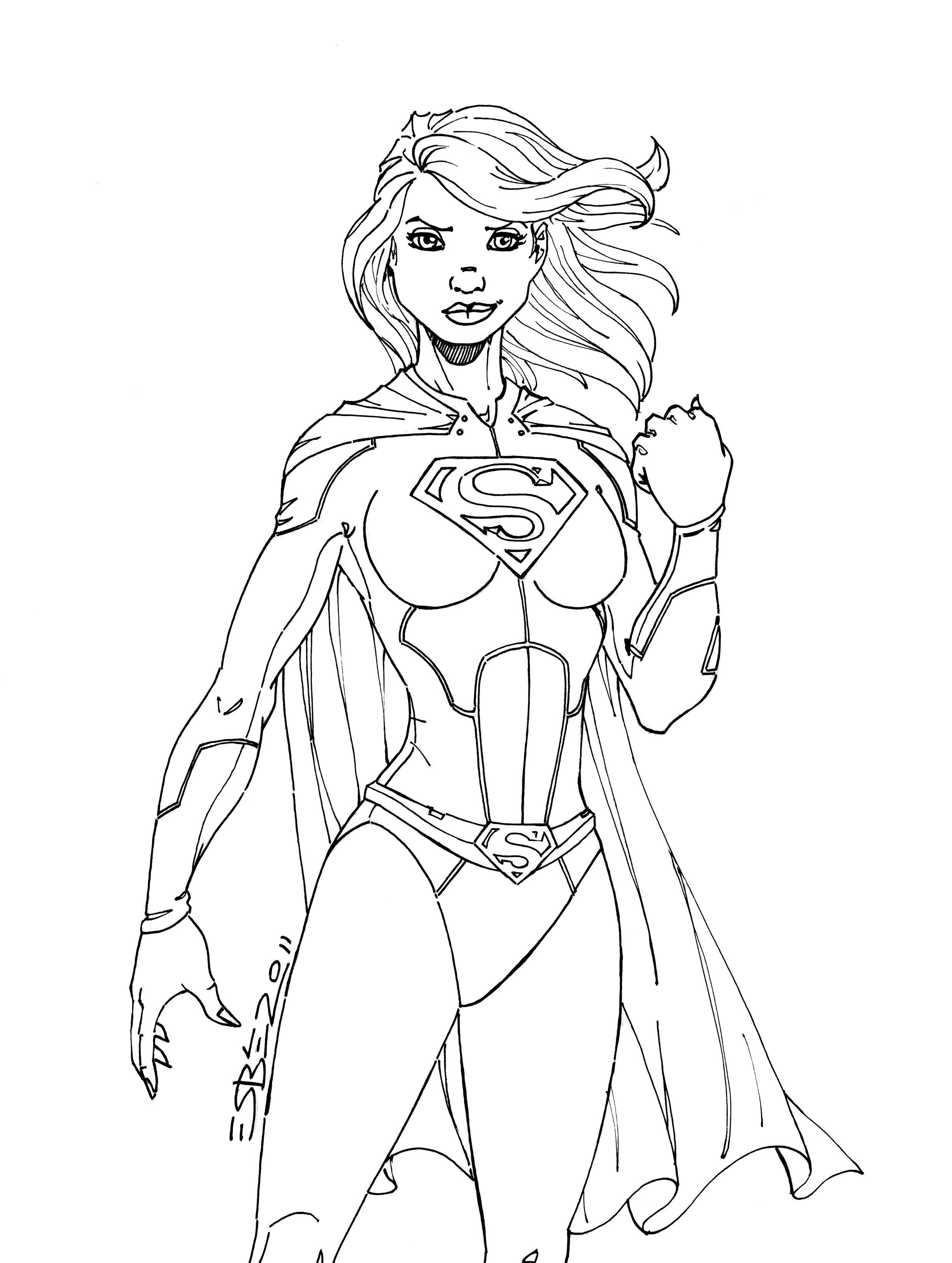 Supergirl coloring pages to download and print for free