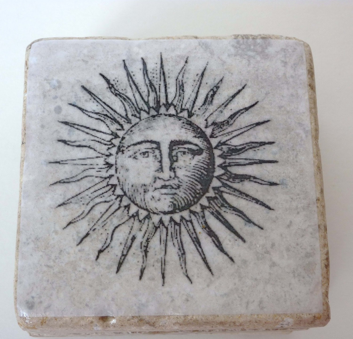 Sun Moon Stars Tile Coasters