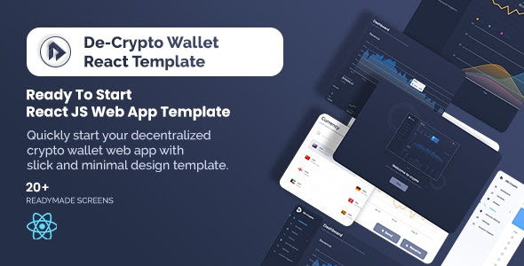 De-Crpyto Wallet v1.1 – Cryptocurrency Web App React JS Template