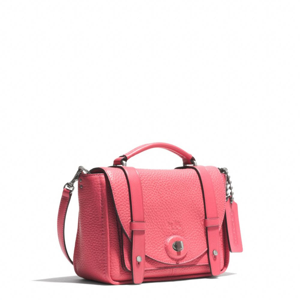 Coach Bleecker Mini Brooklyn Messenger Bag In Pebbled Leather in Pink ...