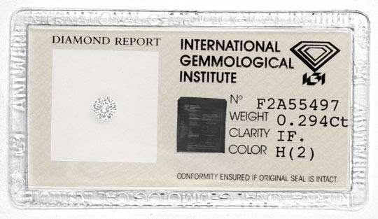 Originalfoto DIAMANT IGI 0,294ct BRILLANT LUPENREIN WESSELTON 1.800€