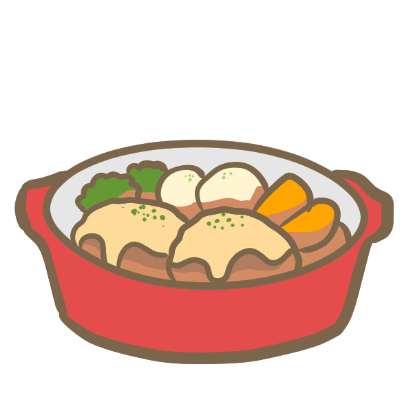 焼きチーズハンバーグのイラスト かわいいフリー素材が無料のイラストレイン