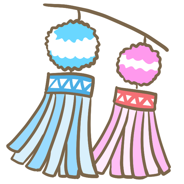 七夕祭りの飾りのイラスト かわいいフリー素材が無料のイラストレイン