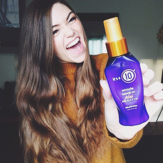 It's a 10 Miracle Leave-In Plus Keratin, a treatment that protects, nourishes, de-frizzes, and seven other things.