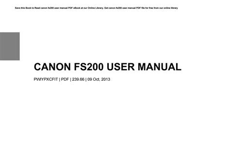 Free Read canon fs200 owners manual [PDF] Download PDF