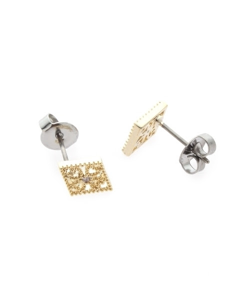 Mignon Flaneur パサージュミニョンフラヌール のファッション セール アクセサリー Select Passage スカシキュービックピアス ピアス 両耳用 Passage 税込最安値