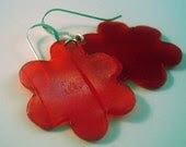 Recycled Vintage Vinyl Flower Earrings