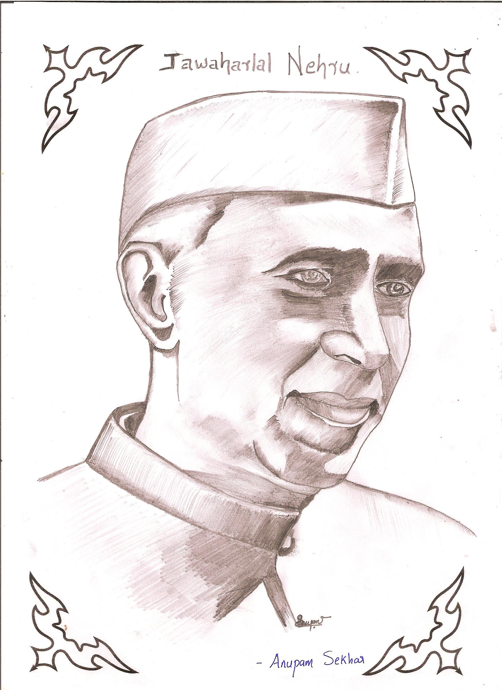 Sketch Of Pandit Jawaharlal Nehru Desipainters Com