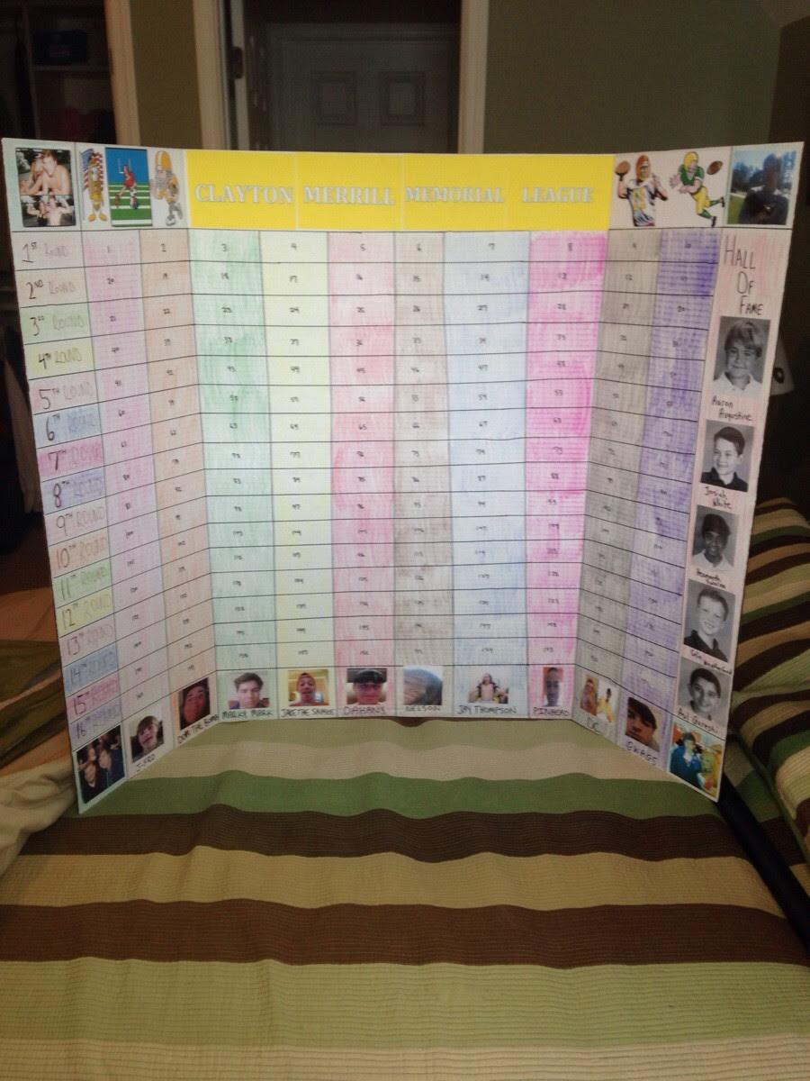 Homemade Draft Board I Made For My League This Year Fantasyfootball