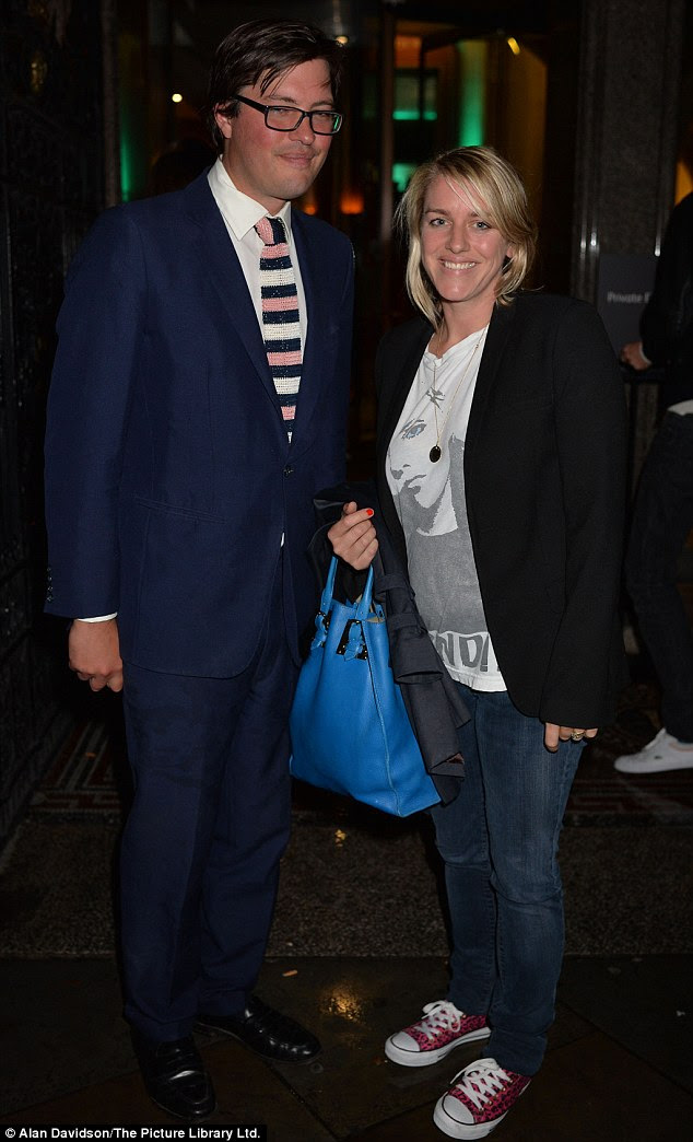 Casual opposites: A Converse-wearing Laura Parker-Bowles arrives with her suite and booted husband Harry Lopes