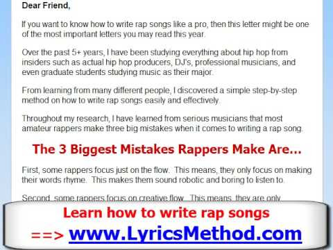 How to Write a Rap Song - Learn To Write Rap Lyrics Tips ...