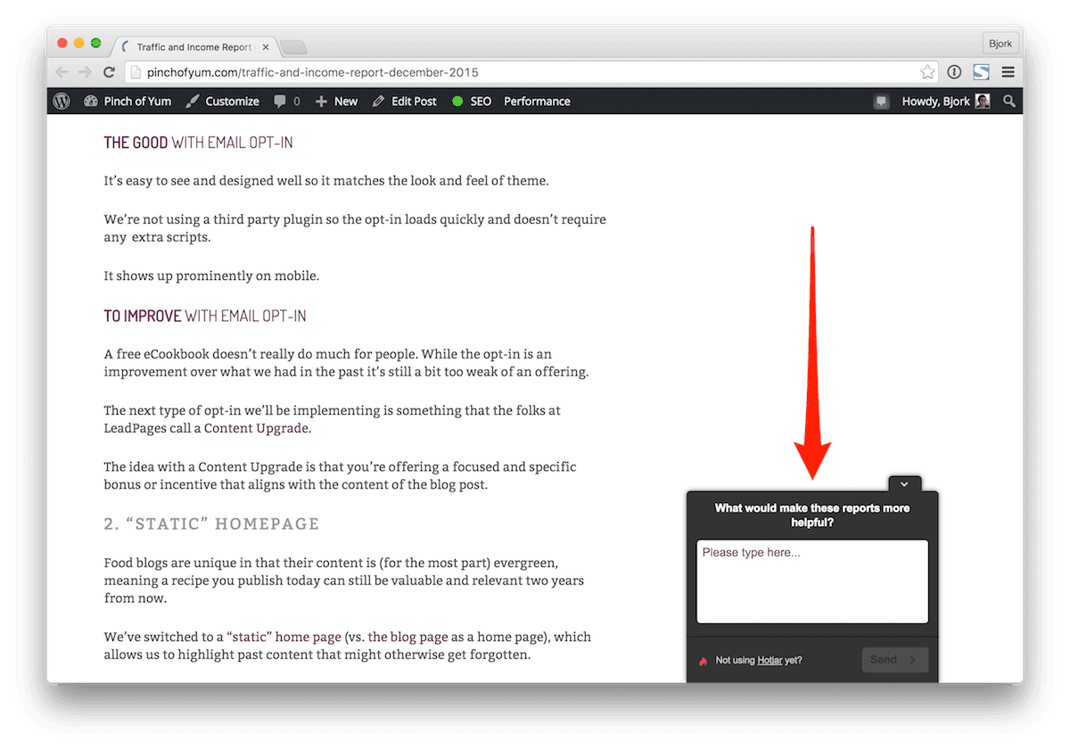Hotjar poll example