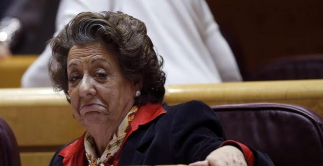 Rita Barberá, exalcaldesa de Valencia, en su escaño en el Senado. EFE/Kiko Huesca