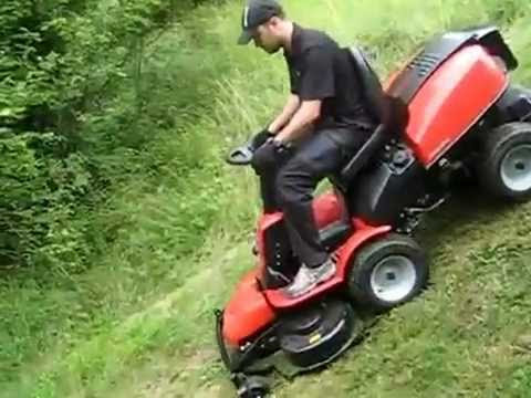 Tondre un terrain en (forte) pente : Attention au