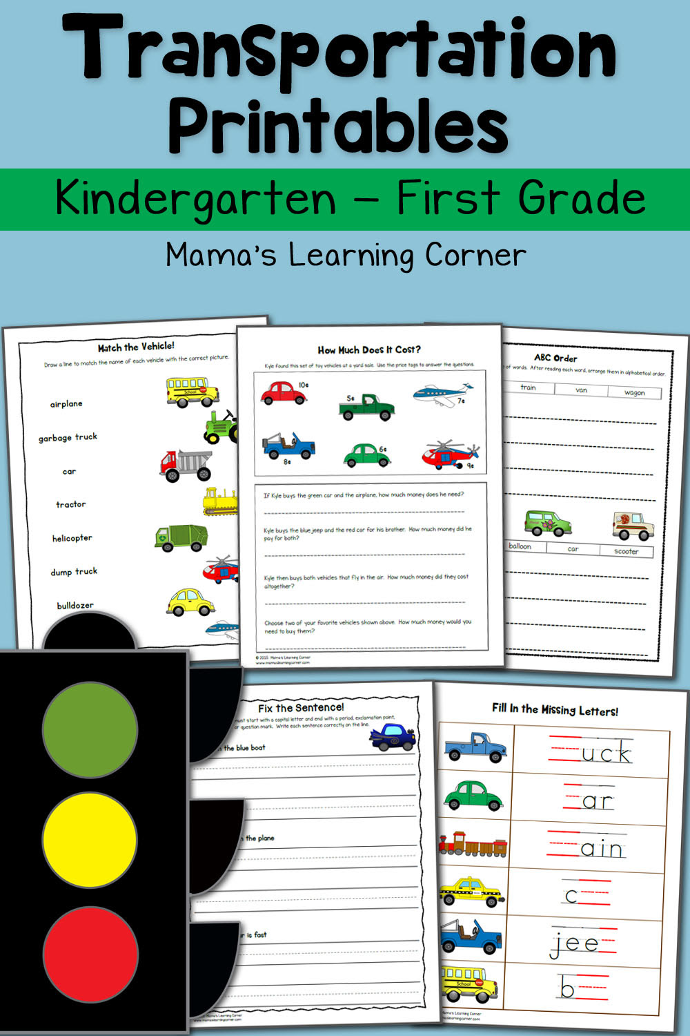 Transportation Worksheets for Kindergarten and First Grade ...